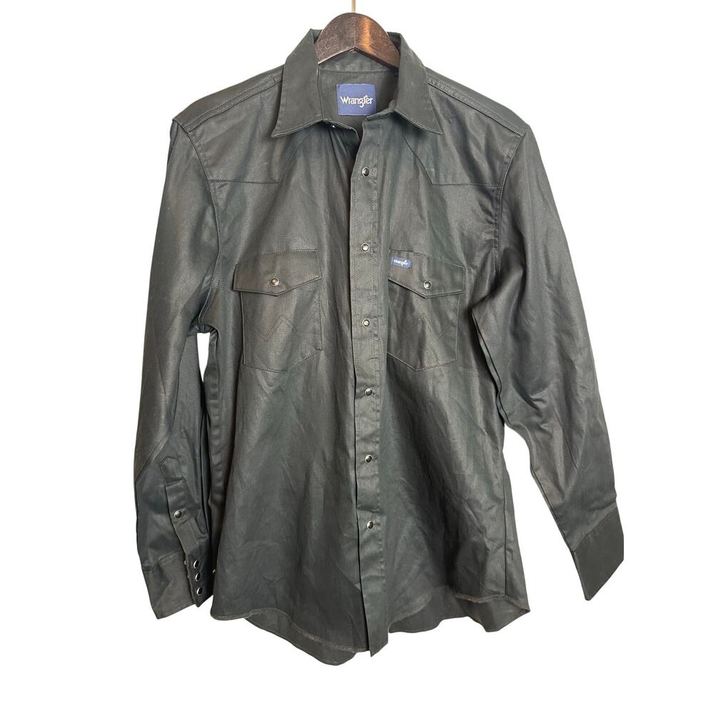 Wrangler Cowboy Cut Firm Finish Twill Western Snap Work Shirt – Black (MS70819)